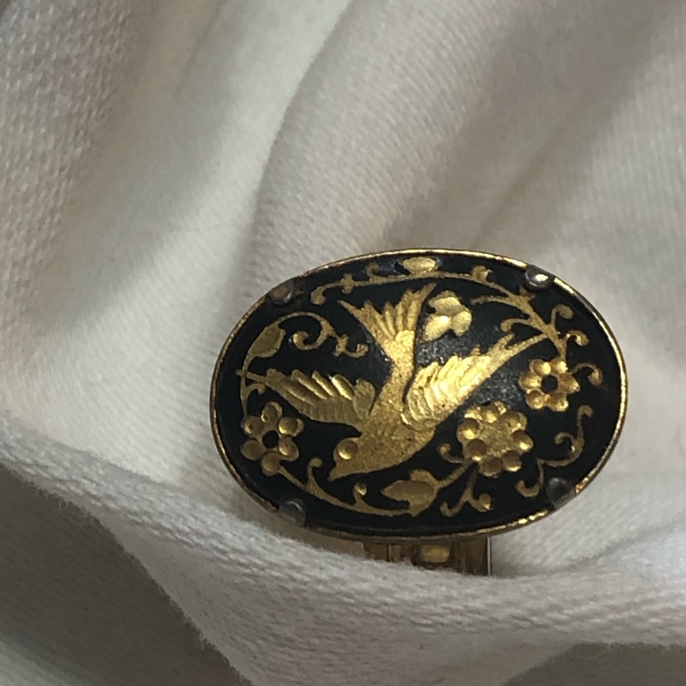 Damascene Vintage Bird Ring